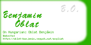 benjamin oblat business card