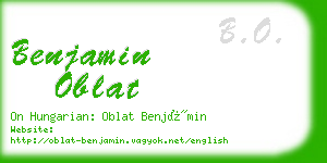 benjamin oblat business card
